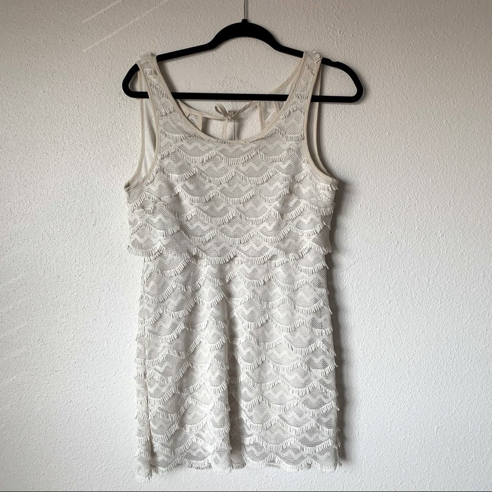 NWT Cooperative cream scalloped lace shift dress M